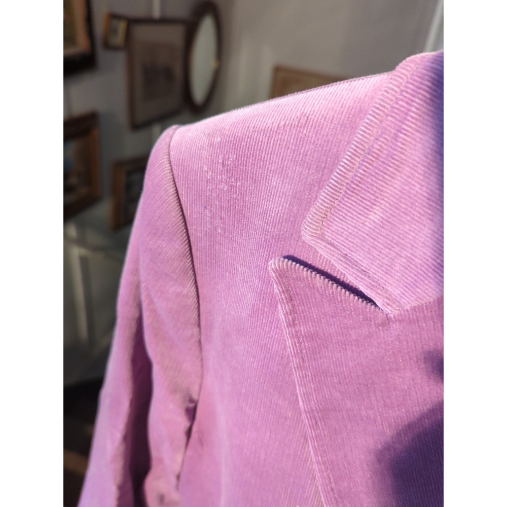 NWT Vintage Tahari Plum Purple Corduroy Blazer Stud Accents Size L Modern READ! - Picture 4 of 13